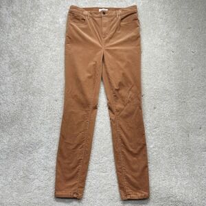 LOFT Corduroy Pants Womens 30/10 Tall Brown High Waist Skinny Khakis Casual